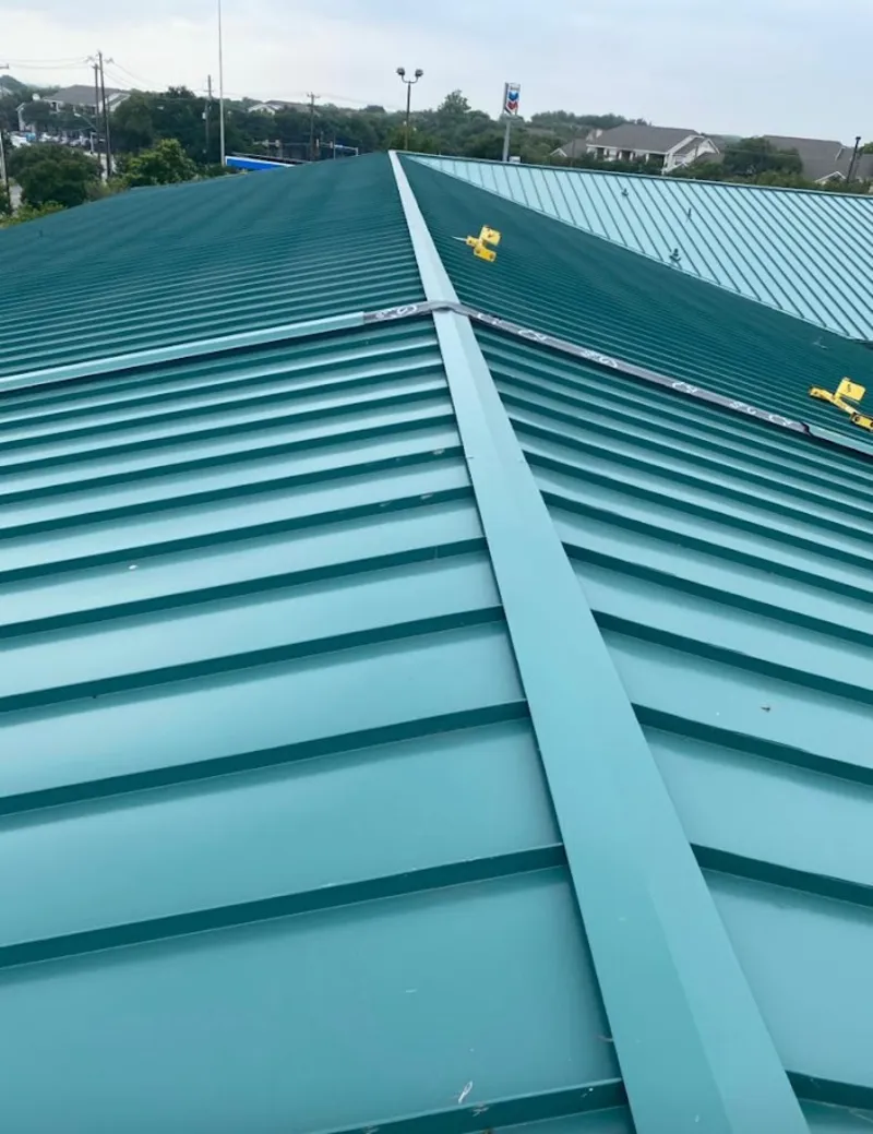 Green commercial metal roof ridge and valley for Metal Roof Repair in Seven Hills